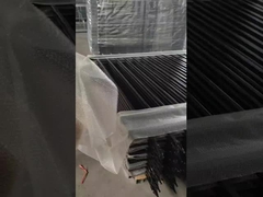 5'X8' মেটাল নলাকার ইস্পাত বেড়া কালো আউটডোর জিংক ইস্পাত বেড়া