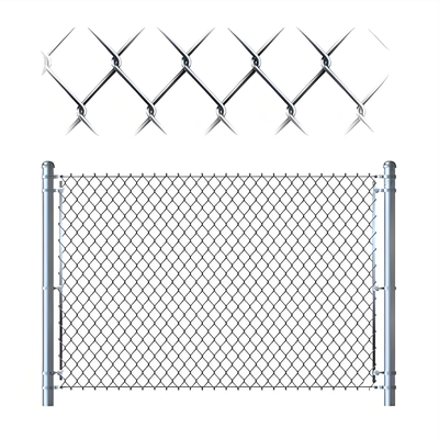 PVC Coated Low Carbon Steel Chain Link Fence with 2" Diamond Mesh for Garden Fencing