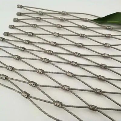 SS316 ওয়্যার রোপ নেট নমনীয় স্টেইনলেস স্টীল তারের ওয়েবনেট এক্স টেনড রোপ মেশ