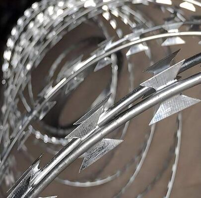 ডাবল স্ট্র্যান্ড কনসার্টিনা টেপ BTO-22 রেজার বার্বড ওয়্যার কয়েল গ্যালভানাইজড