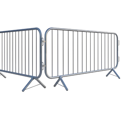 Portable Safety Crowd Control Barrier Galvanized Steel 1m x 2m Event Barricade Fencing with Interlocking System